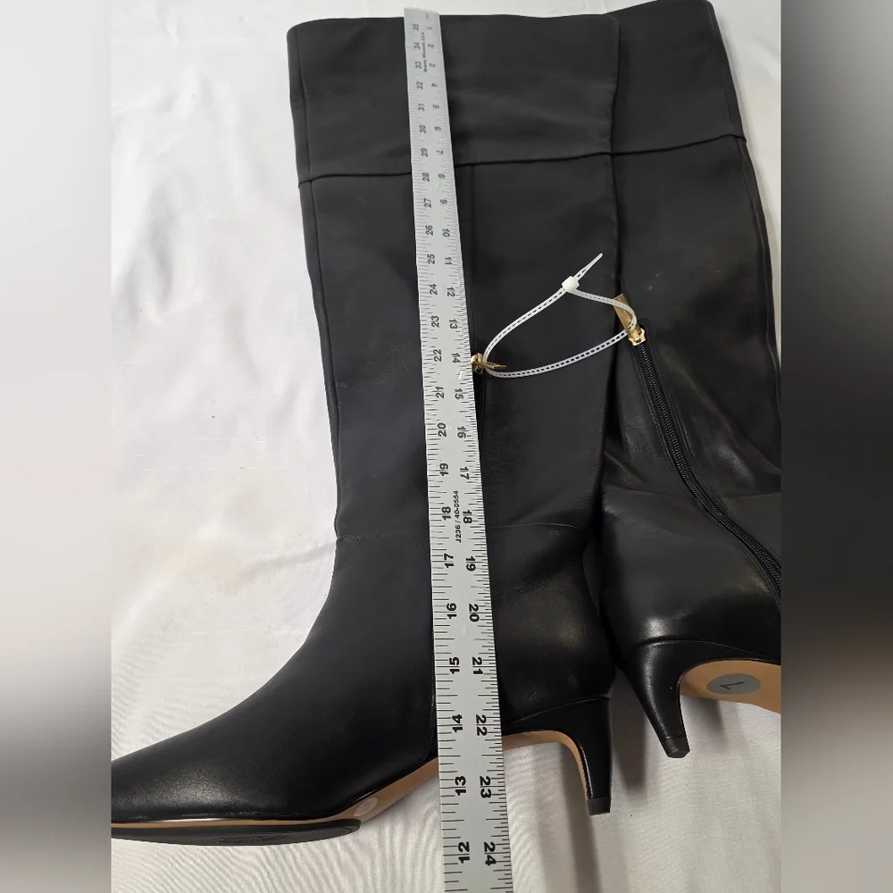 Vince Camuto Iana Black Leather Over the Knee Boots Womens Size 7 Wide Calf